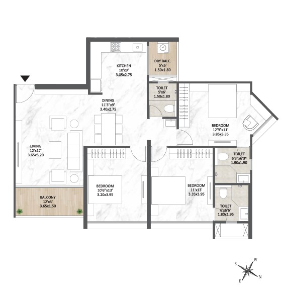 3 BHK Ultima